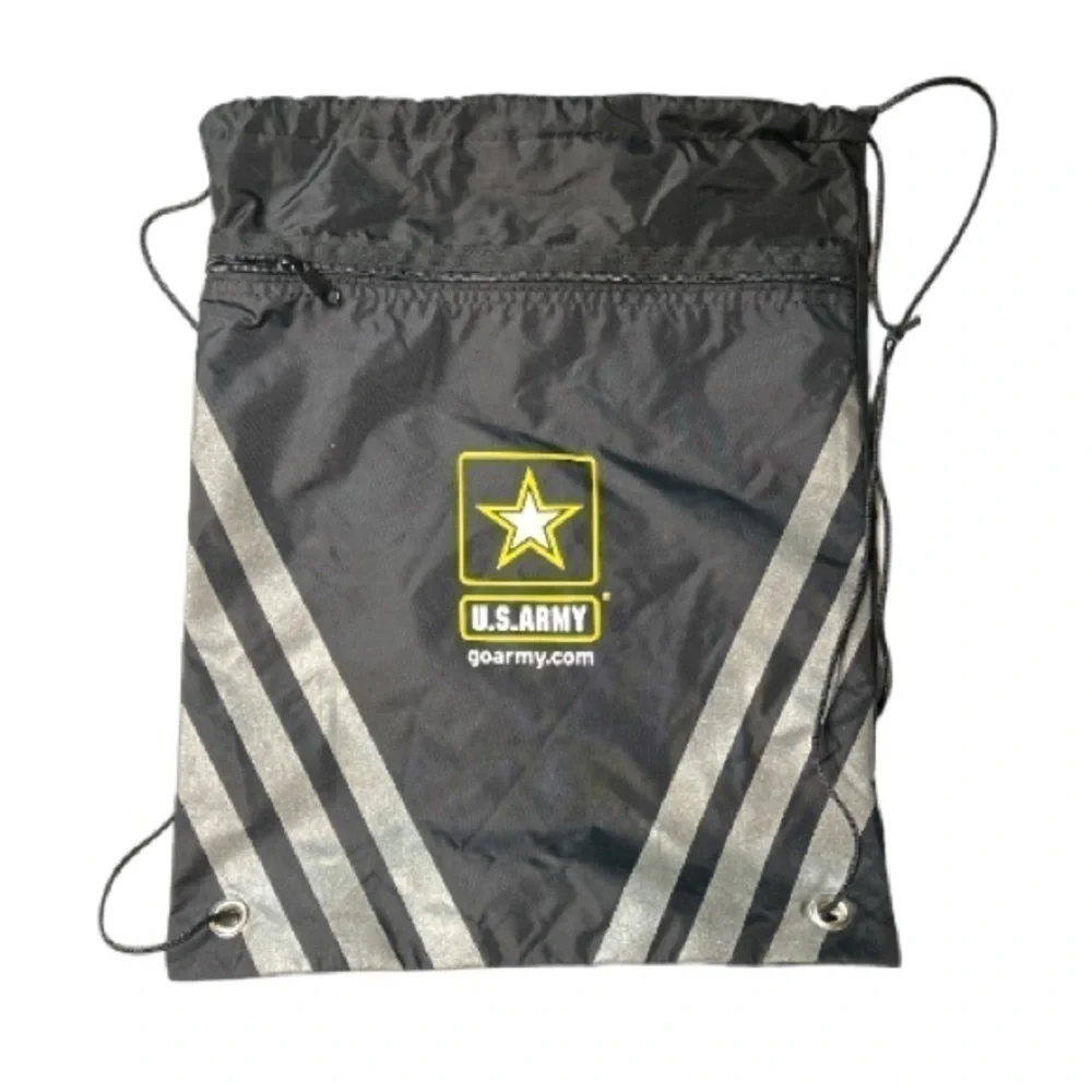 U.S. Army drawstring backpack 18x14 zipper pouch.